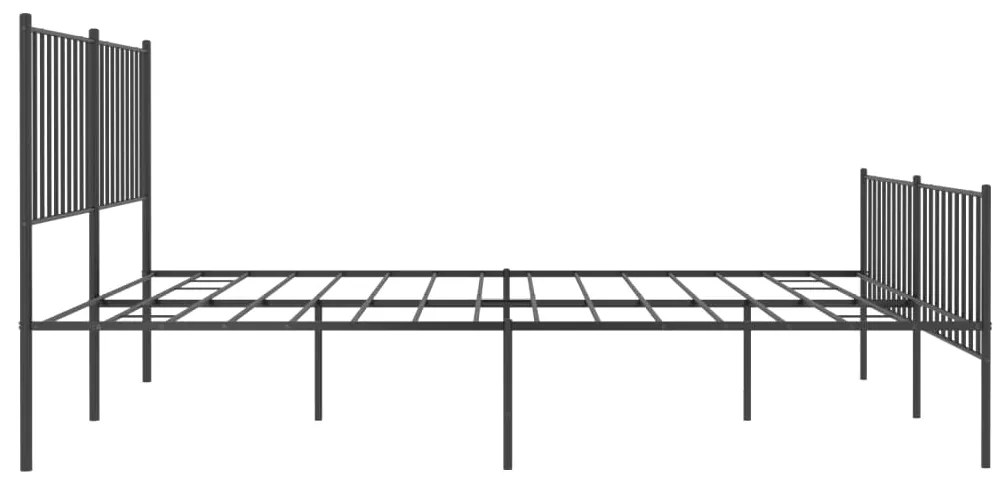 Estrutura de cama sem colchão com pés 160x200 cm preto
