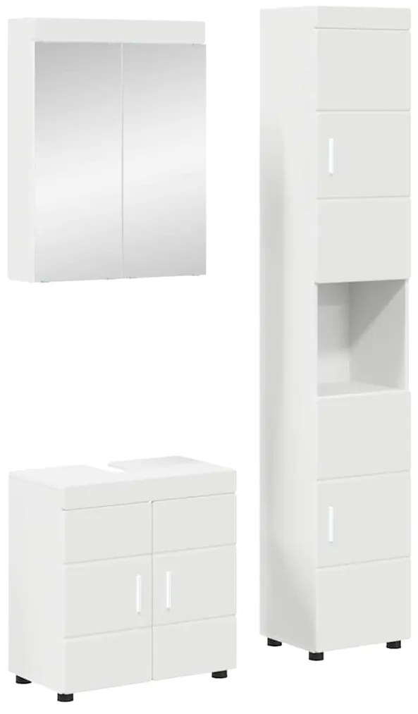 vidaXL Conjunto de Móveis para Banheiro com prateleira TULUM Branco