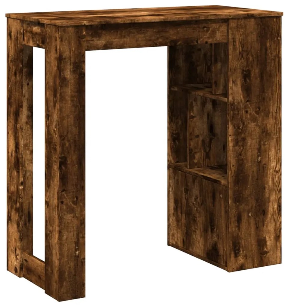 Mesa de bar c/ prateleiras derivados de madeira carvalho fumado