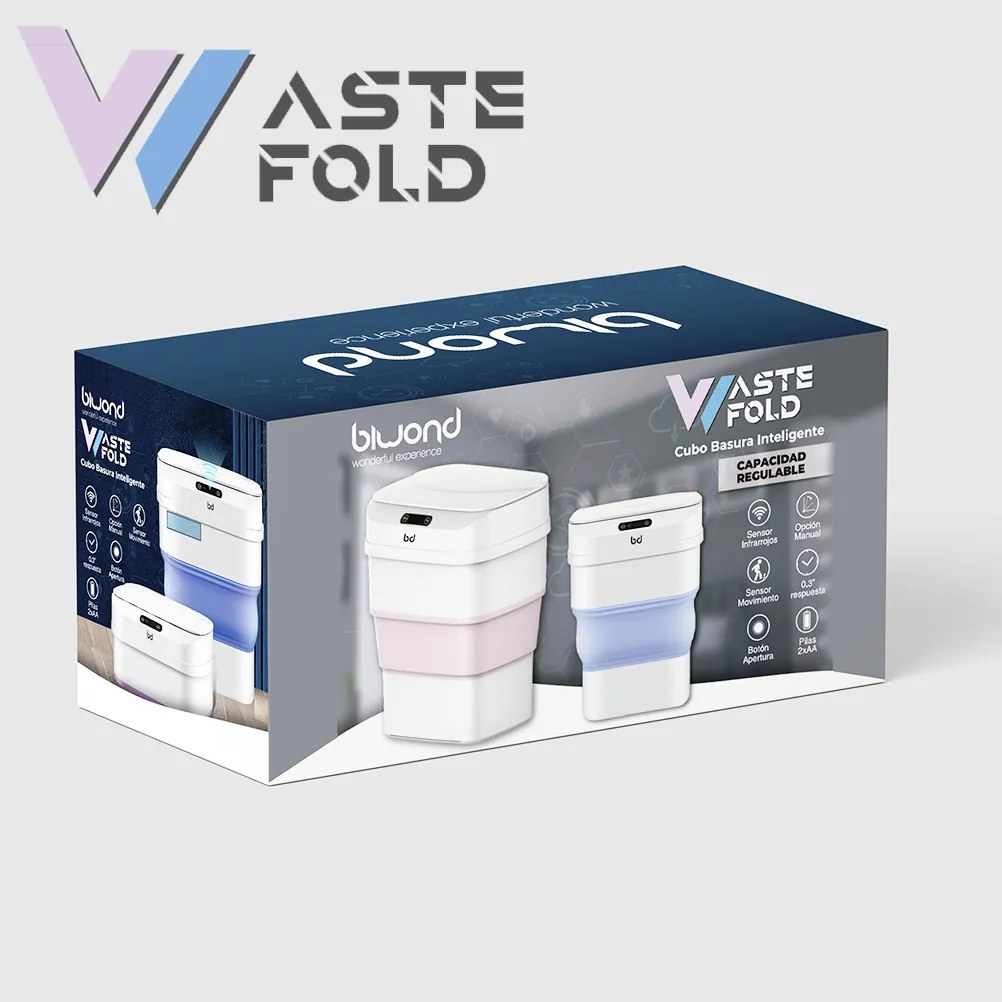 Caixote Lixo Inteligente Sensor 17,5 L / 8L  Azul Biwond