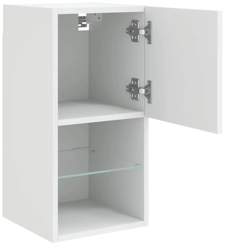 Móvel de TV c/ luzes LED 30,5x30x60 cm branco