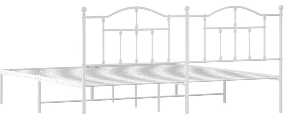 Estrutura de cama com cabeceira 200x200 cm metal branco