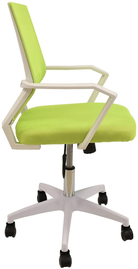 Cadeira de escritorio CLENT, branco, rede e tecido verde