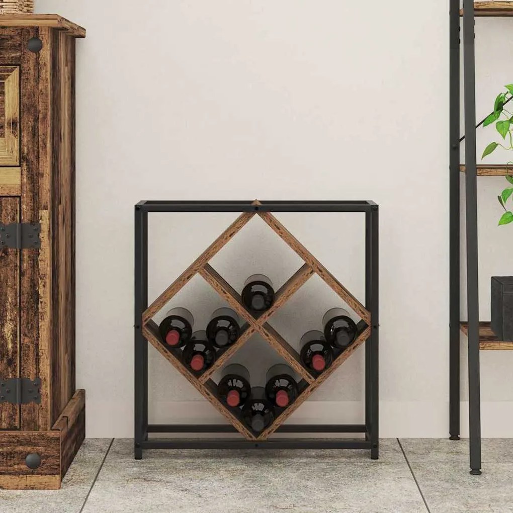 Rack de Vinho Madeira Velha 51x18x52,5 cm Madeira Engenharia