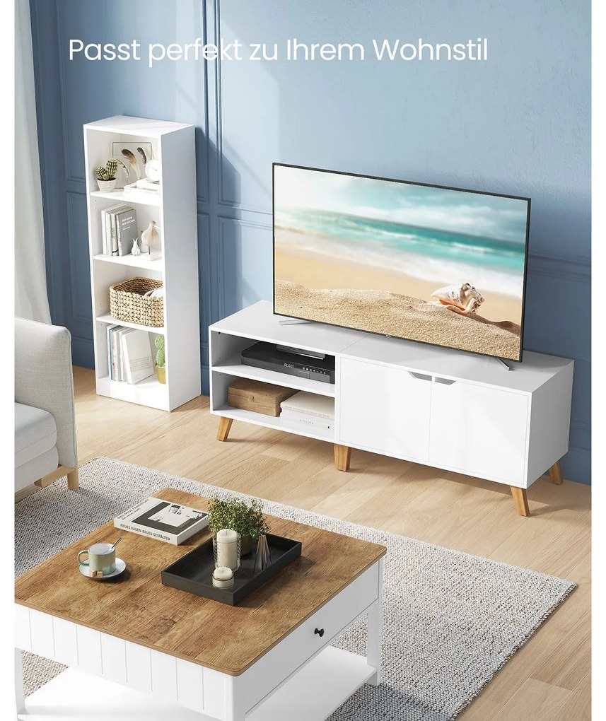 Movel TV com 2 portas 40 x 140 x 50 cm branco