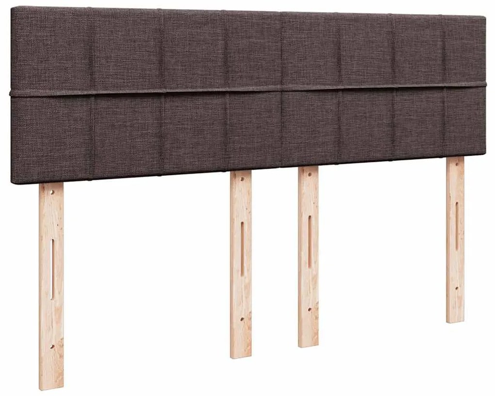Cama com molas/colchão 140x190 cm tecido castanho-escuro