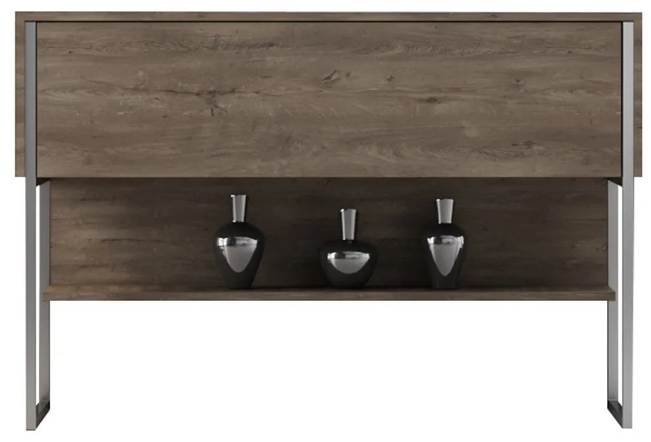 Cômoda Luxe – Prateada e Nogal – 120 x 80 x 30 cm