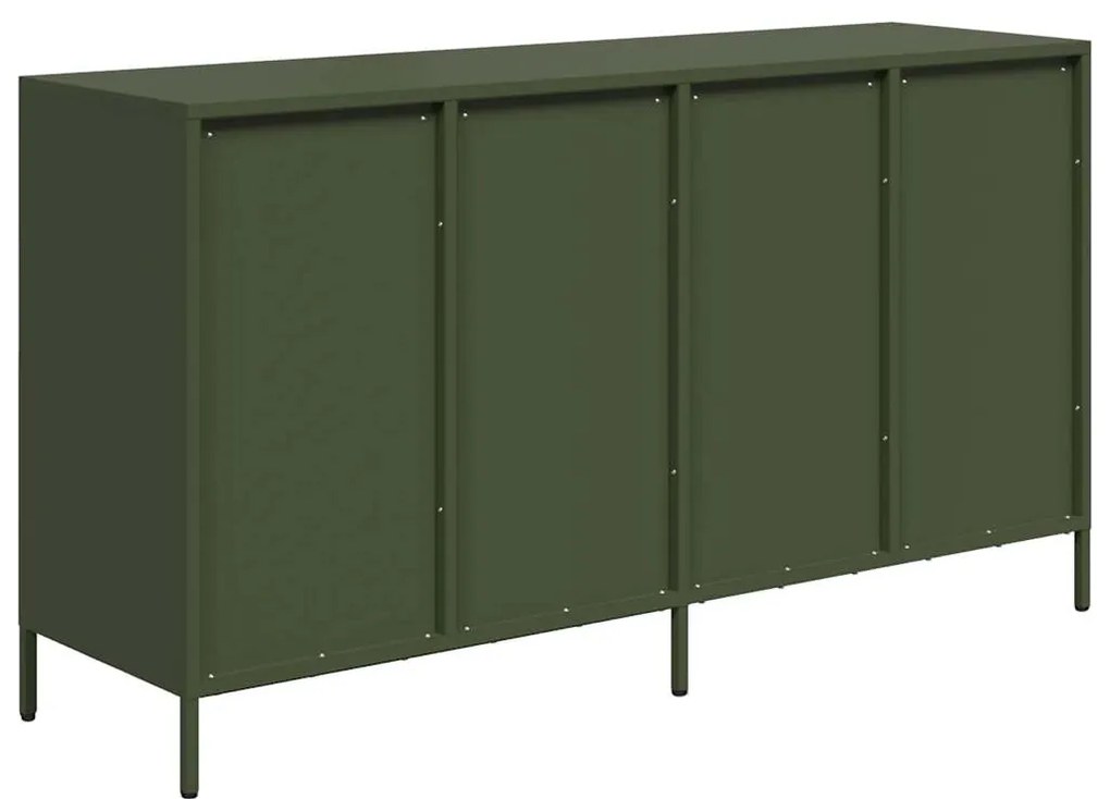 Aparador 135x39x73,5 cm aço laminado a frio verde-azeitona