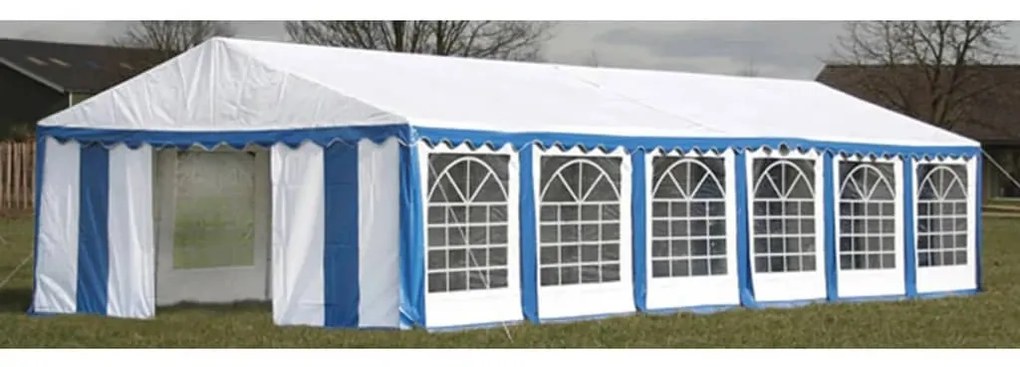 Tenda para festa com painéis laterais, 12 x 6 m Azul e Branco