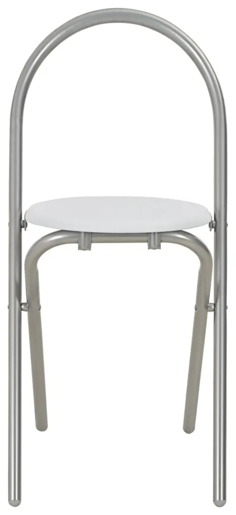 3 pcs conjunto jantar dobrável com prateleira MDF e aço branco