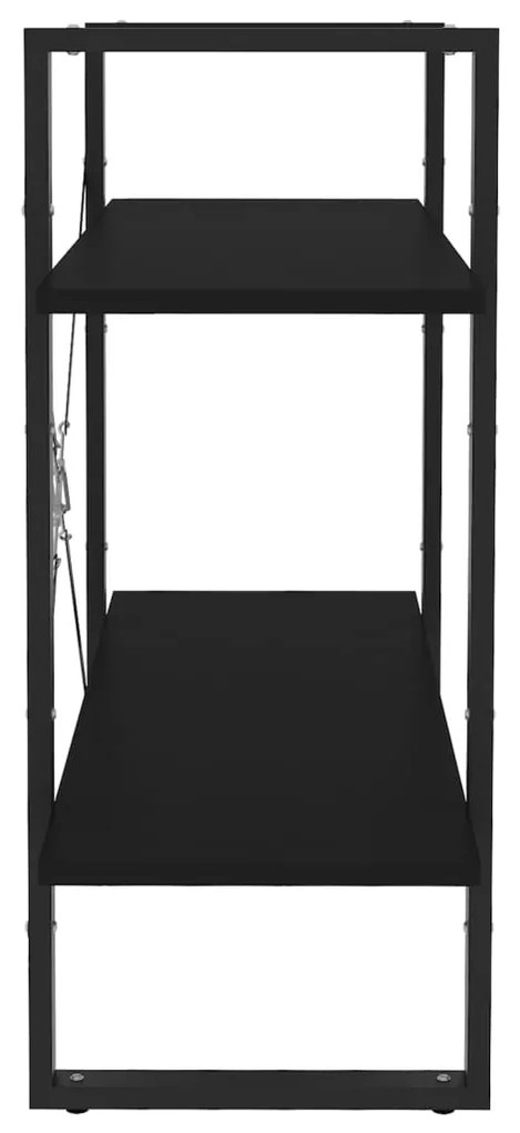 Estante com 2 prateleiras 80x30x70 cm derivados madeira preto
