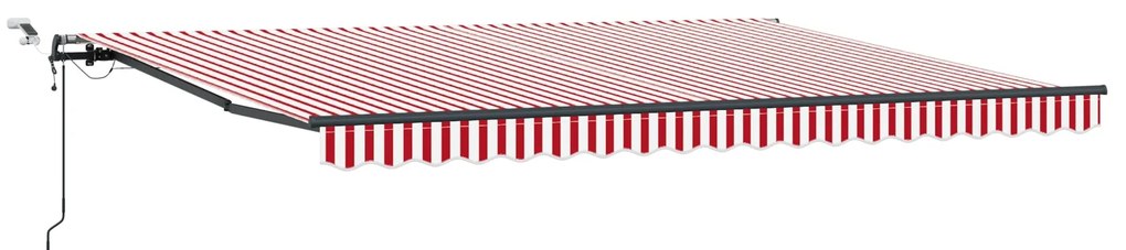 Toldo Retrátil Automático com Faixa LED Vermelho e Branco 450x350 cm