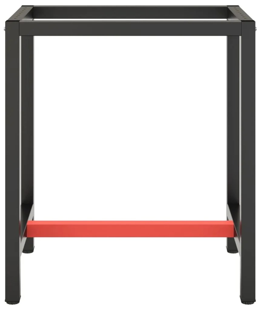 Estrutura p/ bancada 70x50x79 cm metal preto e vermelho mate