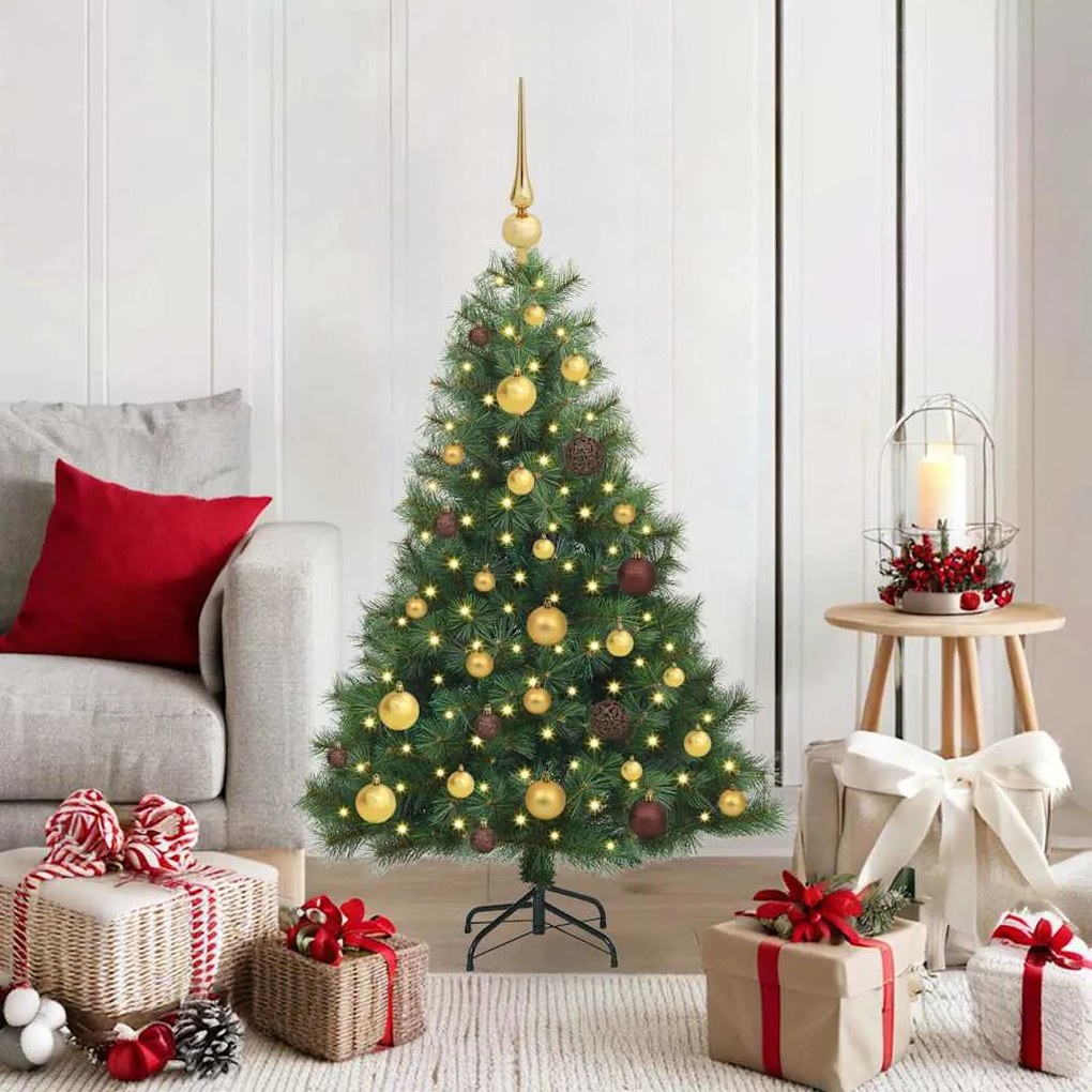 vidaXL Árvore de Natal Artificial com 150 LEDs Verde 120 cm PE e PVC