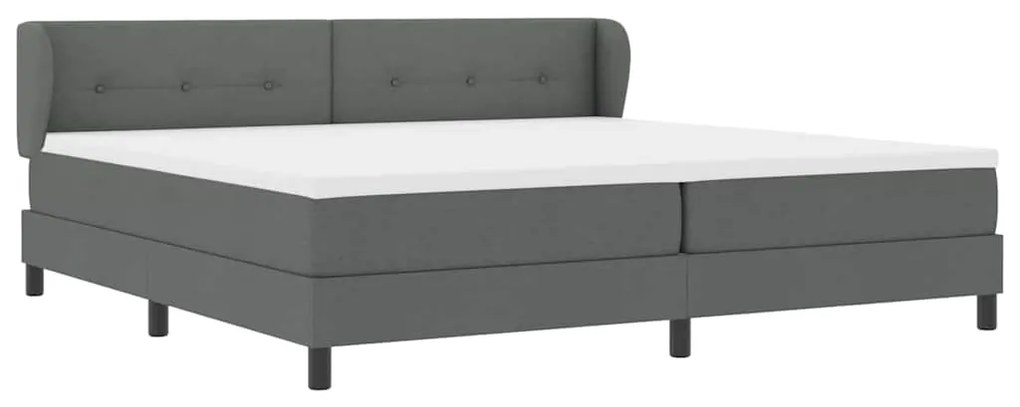 Cama Box com Colchão vidaXL Cinza Escuro 200x200 cm Tecido