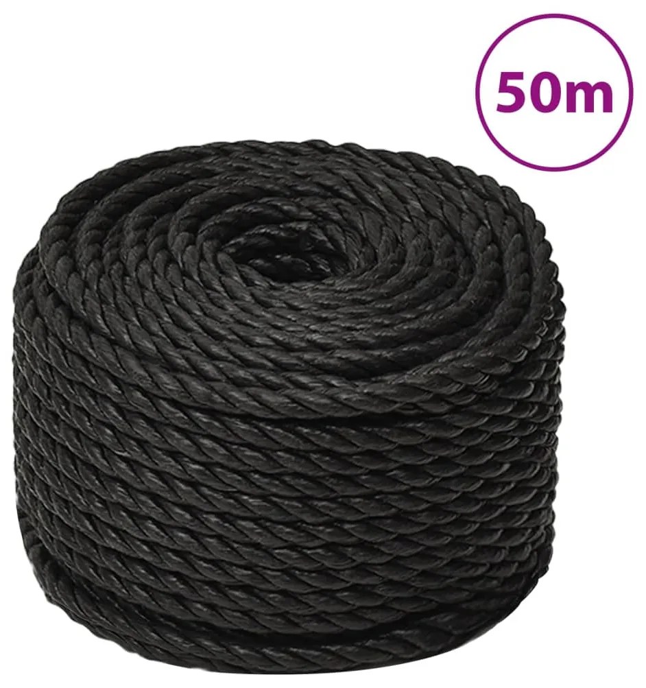 Corda de trabalho 12 mm 50 m polipropileno preto