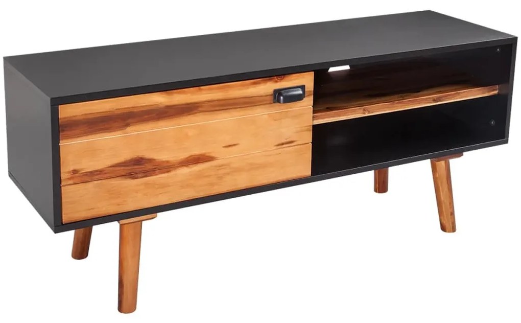 vidaXL Móvel TV madeira de acácia sólida 120x35x50 cm