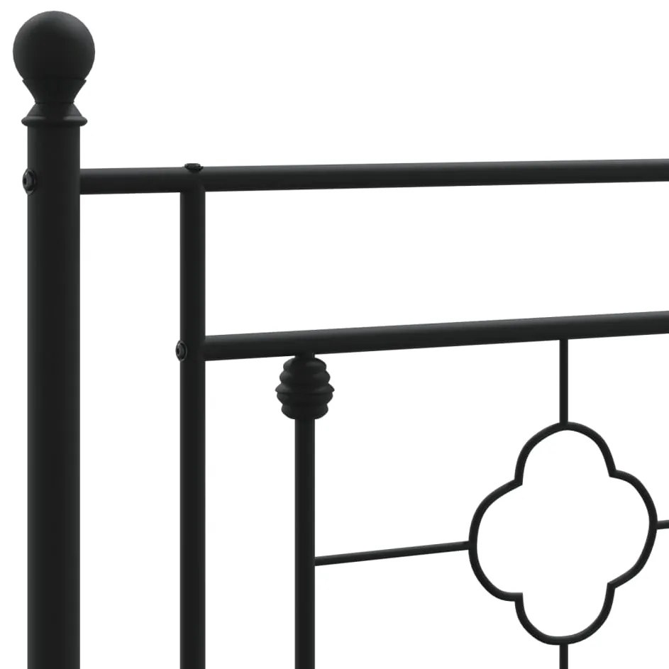 Estrutura de cama com cabeceira 160x200 cm metal preto
