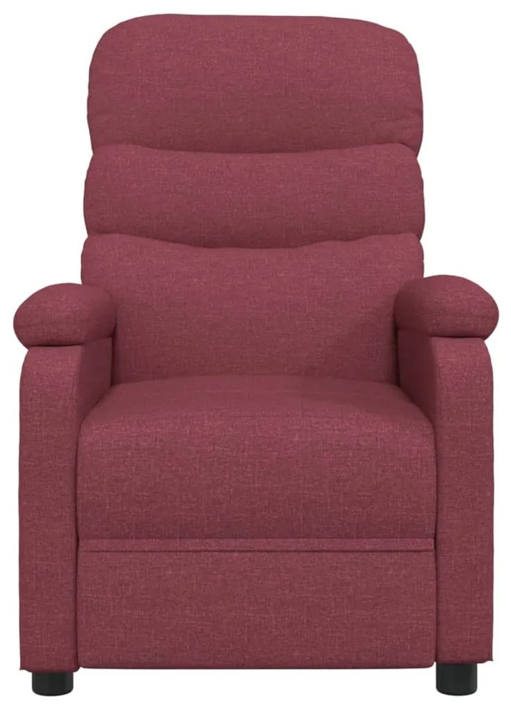 Poltrona de massagens elétrica reclinável tecido vermelho tinto