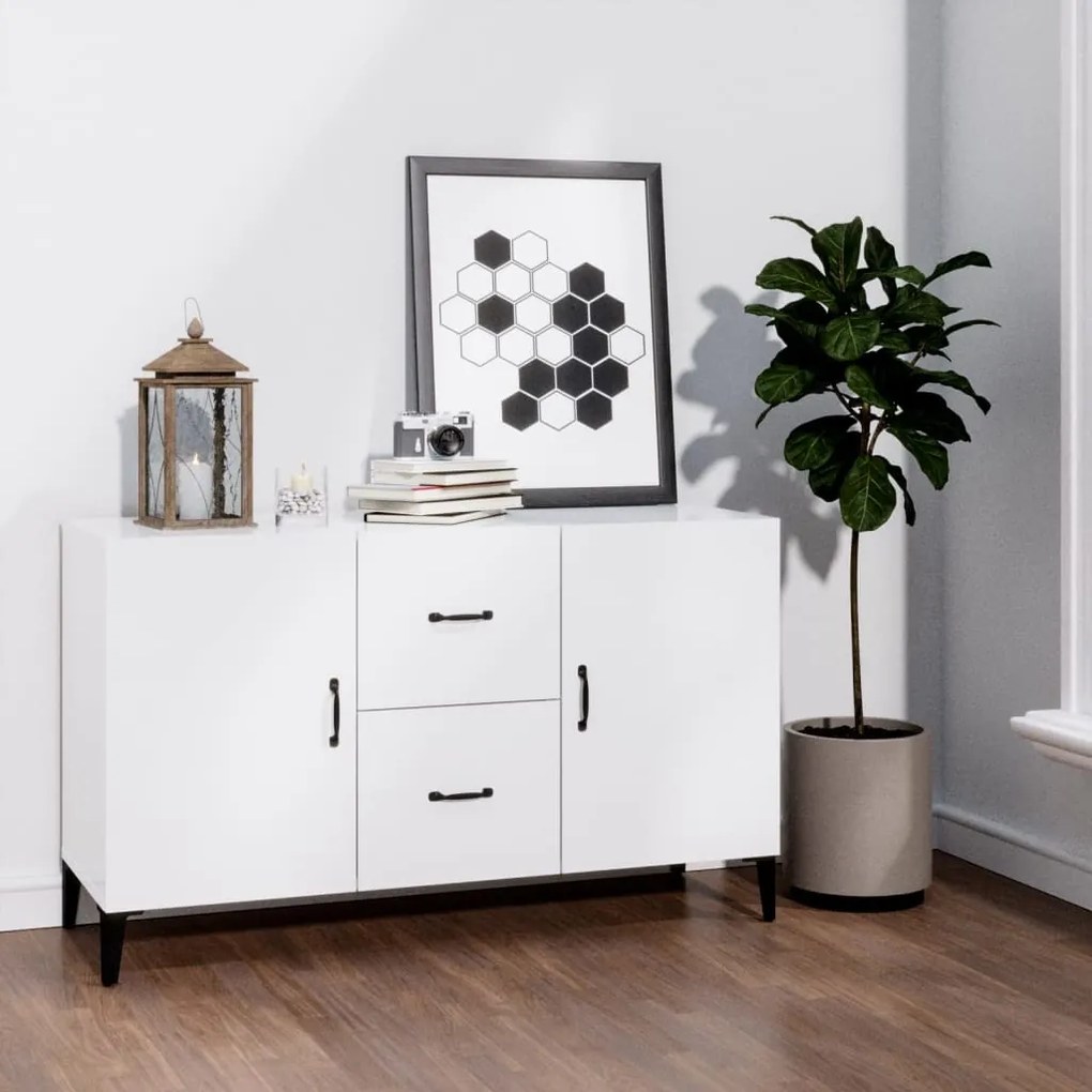 812525 vidaXL Aparador 100x36x60 cm derivados de madeira branco brilhante