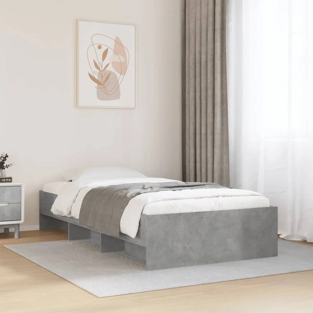 Estrutura de cama 90x200 cm derivados de madeira cinza sonoma