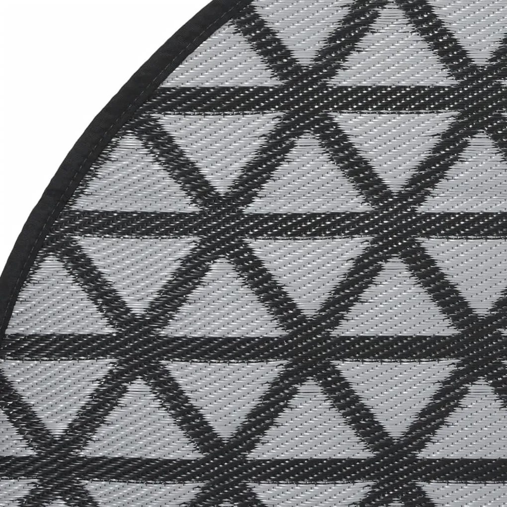 Tapete de exterior Ø120 cm ARAKIL PP preto