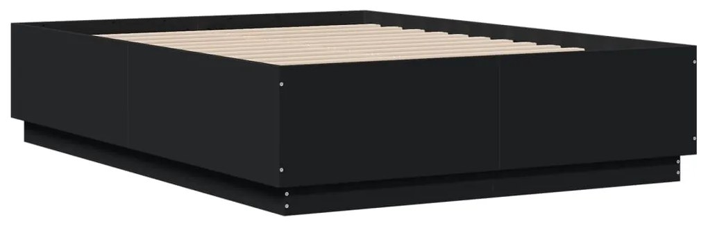 Estrutura cama c/ luzes LED 120x190 cm derivados madeira preto