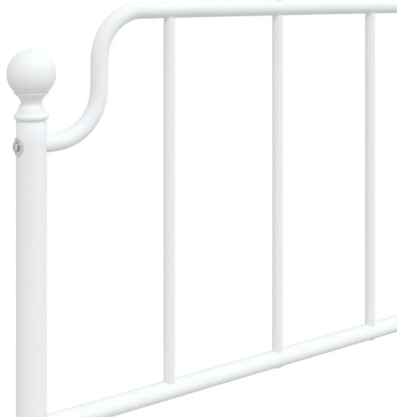 Estrutura de cama com cabeceira e pés 100x190 cm metal branco