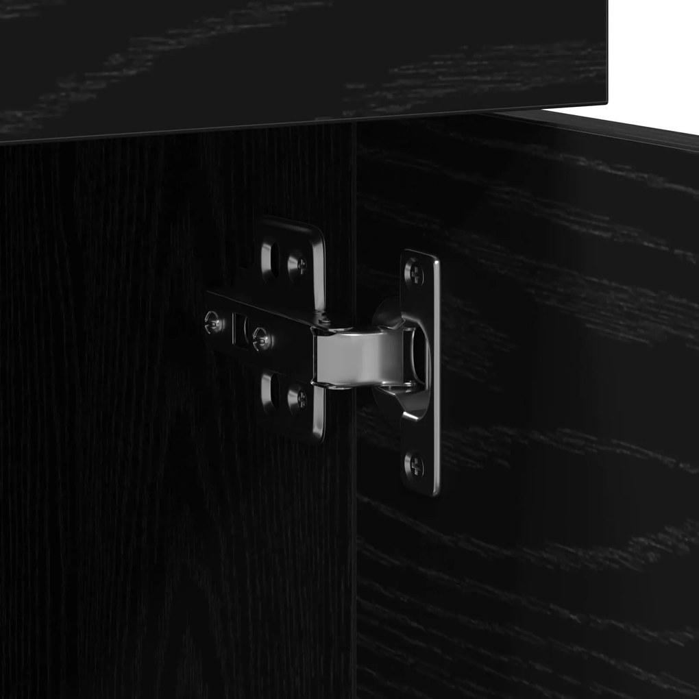 Gabinete Móvel vidaXL com Rodas Carvalho Preto 45x38x54 cm