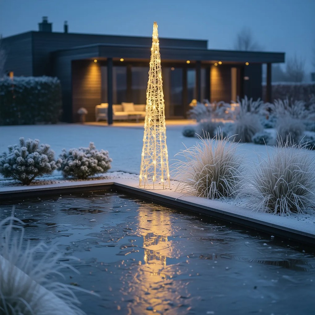 Árvore de Natal Transparente 100cm Incl. LED IP44 - Coni