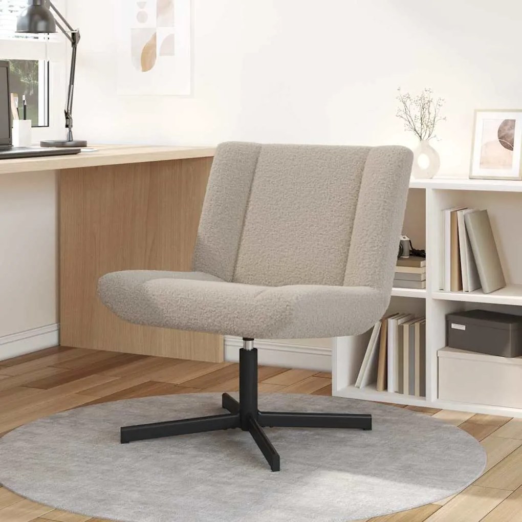 vidaXL Cadeira giratória Cinzento-claro 63 x 75 x 76 cm tecido