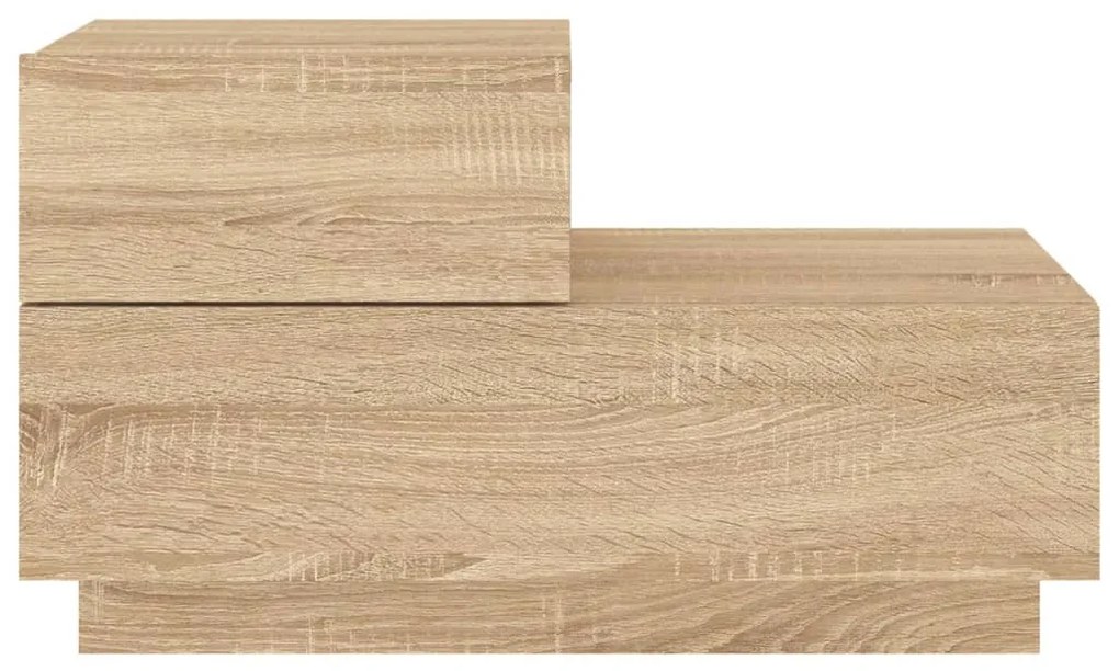 Mesa de cabeceira com luzes LED 70x36x40,5 cm carvalho sonoma