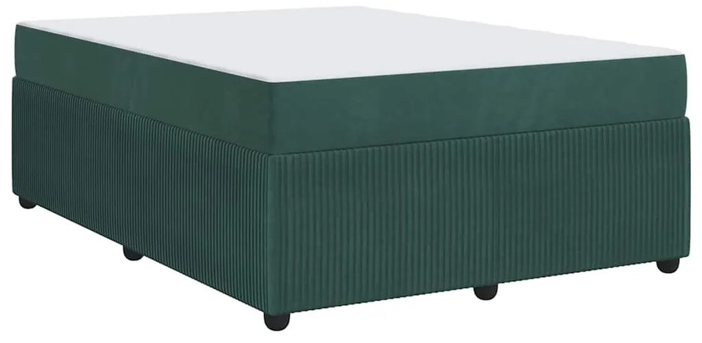 Estrutura de cama com colchão Verde-escuro 140 x 200 cm Veludo