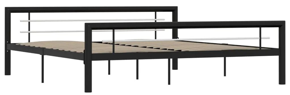 Estrutura de cama 180x200 cm metal preto e branco