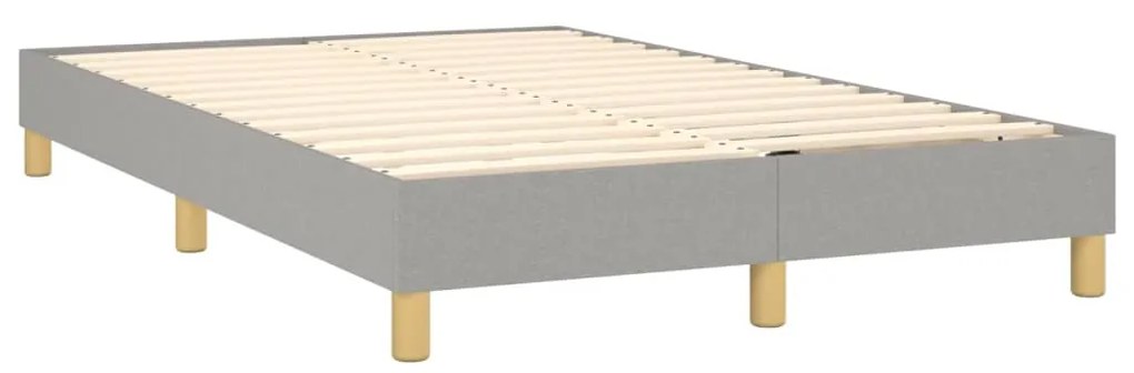 Cama box spring c/ colchão e LED 120x200 cm tecido cinza-claro