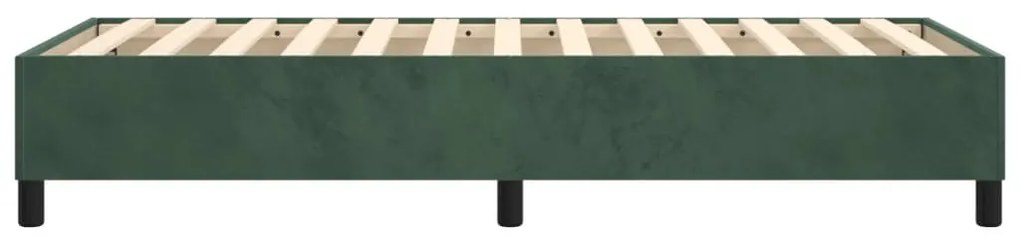 Estrutura de cama sem colchão 90x190 cm veludo verde-escuro