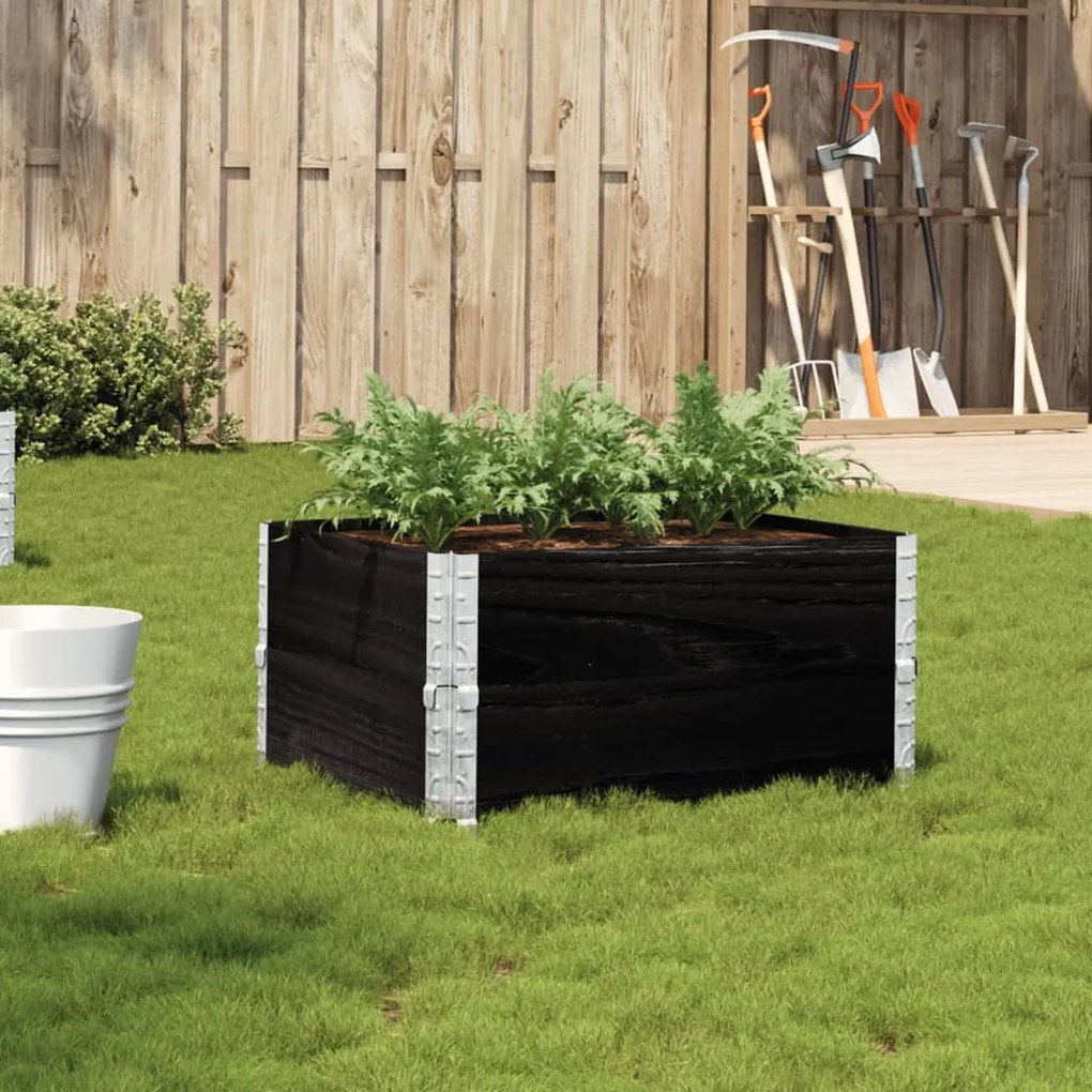 vidaXL Vaso/floreira de jardim 80x60 cm madeira de pinho maciça preto