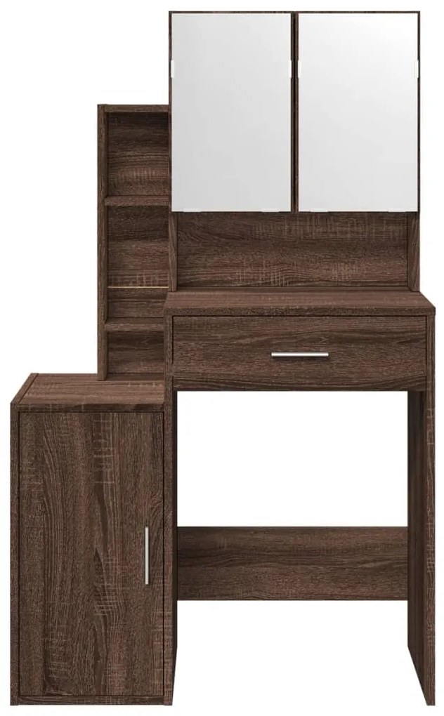 Toucador com armário 80x35x132 cm cor carvalho castanho