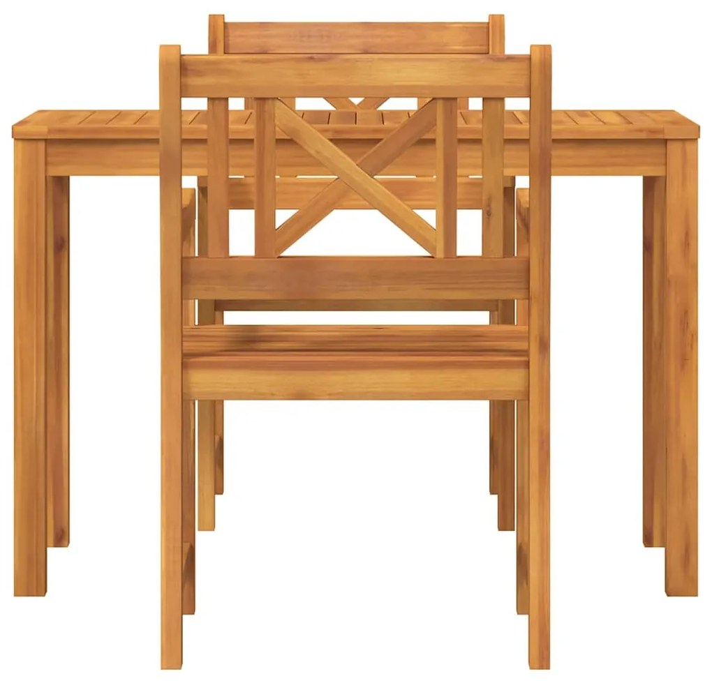 Conjunto de Jantar de Jardim 3 pcs Madeira clara Padrão