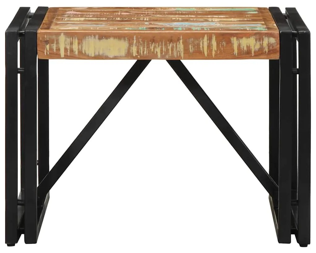 Mesa de centro multicor 50x50x35 cm madeira maciça recuperada