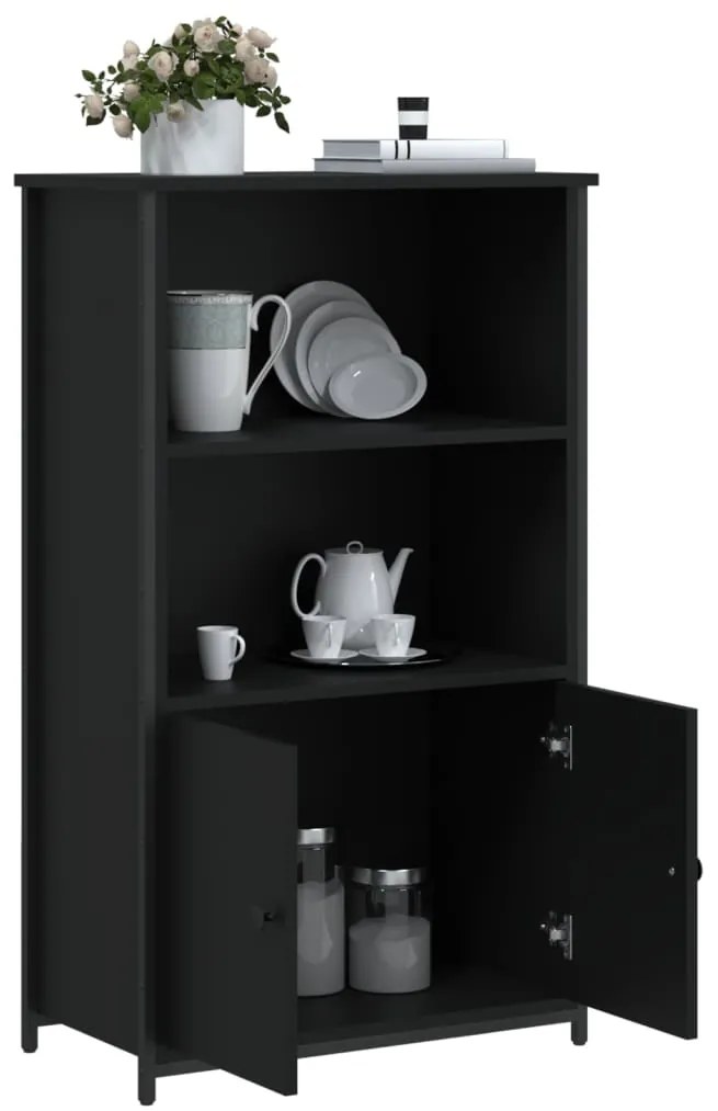 Aparador alto 62x32x103,5 cm derivados de madeira preto