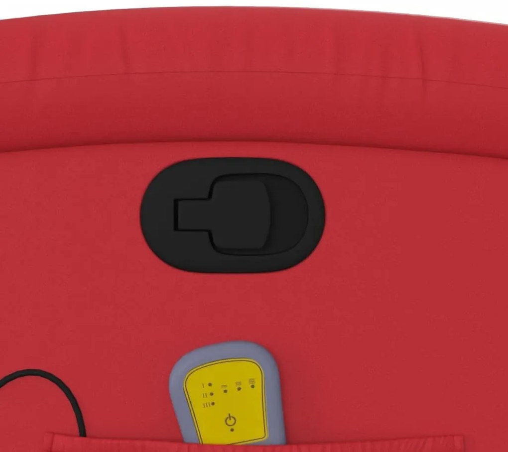 Poltrona de massagens reclinável couro artificial vermelho