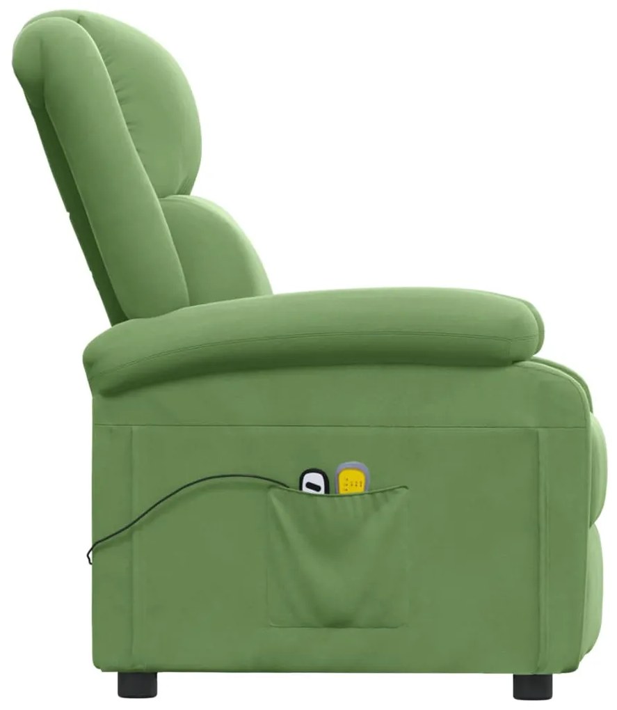 Poltrona de massagens elétrica veludo verde-claro