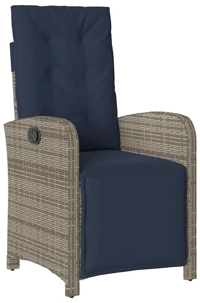 Conjunto de Jantar de Jardim com 5 Peças em Rattan Sintético Cinza