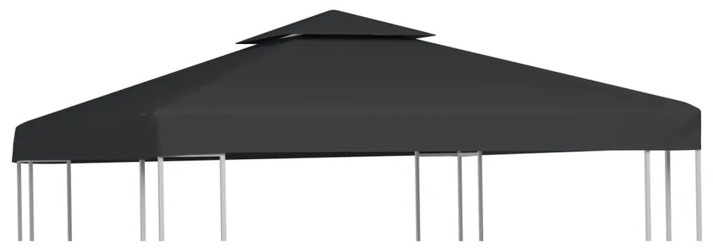 Cobertura de substituição p/ gazebo 310 g/m² cinza escuro 3x3 m