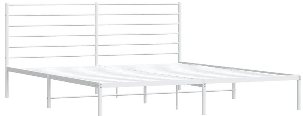 Estrutura de cama com cabeceira 183x213 cm metal branco