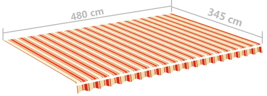 Tecido de substituição para toldo 5x3,5 m amarelo e laranja