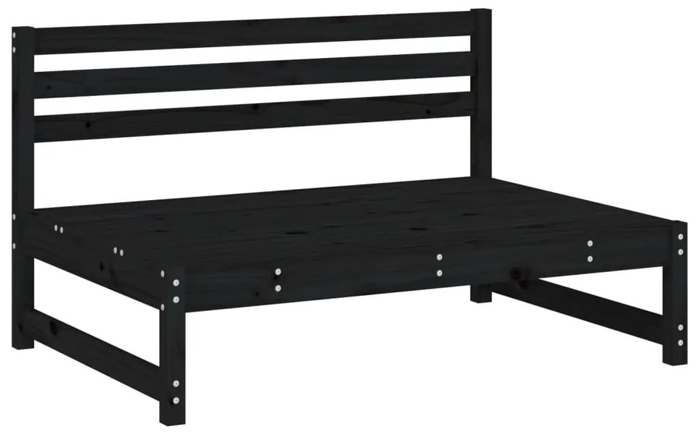5 pcs conjunto lounge de jardim madeira de pinho maciça preto