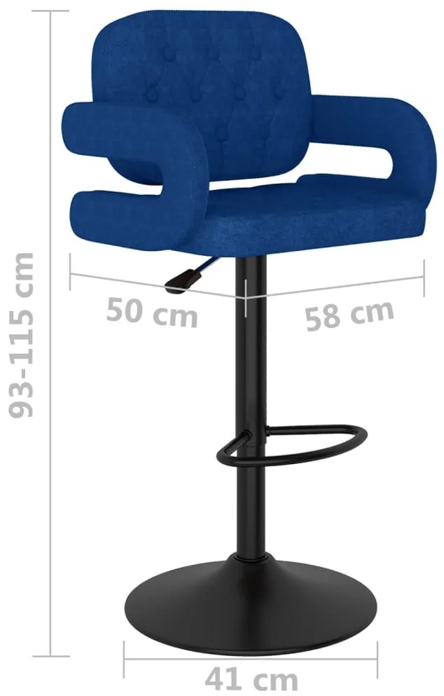 Bancos de bar 2 pcs tecido azul