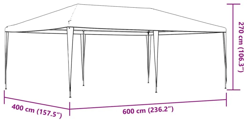 Tenda para festas 4x6 m 90 g/m² verde
